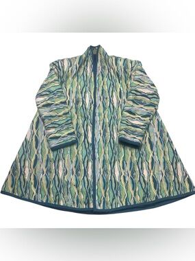 COOGI Teal Green Multi-Pattern swing coat